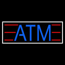 Blue Atm White Border Handmade Art Neon Sign