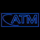 Blue Atm With Border Handmade Art Neon Sign