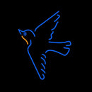 Blue Bird With Logo Handmade Art Neon Sign