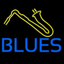 Blue Blues Yellow Saxophone Handmade Art Neon Sign