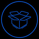 Blue Box With Circle Border Handmade Art Neon Sign