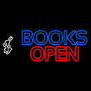 Blue Books With Rabbit Logo Open Handmade Art Neon Sign