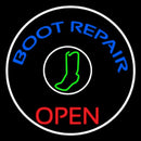 Blue Boot Repair Open Handmade Art Neon Sign