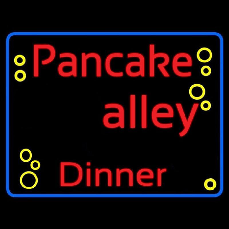Blue Border Pancake Alley Dinner Handmade Art Neon Sign