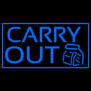 Blue Carry Out Handmade Art Neon Sign