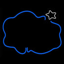 Blue Cloud With Star Handmade Art Neon Sign