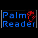 Blue Cursive Palm Reader White Border Handmade Art Neon Sign