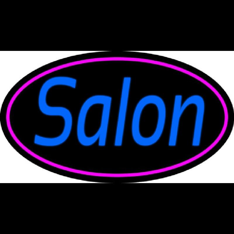 Blue Cursive Salon Handmade Art Neon Sign