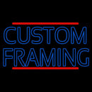 Blue Custom Framing With Lines Handmade Art Neon Sign