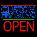 Blue Custom Framing With Lines With Open 1 Handmade Art Neon Sign