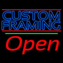 Blue Custom Framing With Lines With Open 2 Handmade Art Neon Sign