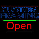 Blue Custom Framing With Lines With Open 3 Handmade Art Neon Sign