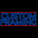 Blue Custom Framing With Red Lines Handmade Art Neon Sign