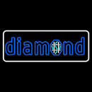 Blue Diamond White Border Handmade Art Neon Sign