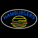 Blue Hamburgers Oval Handmade Art Neon Sign