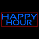 Blue Happy Hour With Red Border Handmade Art Neon Sign