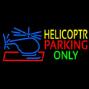 Blue Helicopter Parking Only Handmade Art Neon Sign