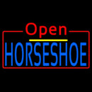 Blue Horseshoe Open Handmade Art Neon Sign