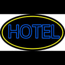 Blue Hotel With Yellow Border Handmade Art Neon Sign