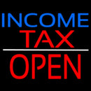 Blue Income Red Tax Block Open Handmade Art Neon Sign
