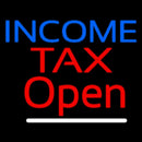 Blue Income Red Tax Open Slant Handmade Art Neon Sign