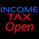 Blue Income Tax Open Handmade Art Neon Sign