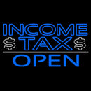 Blue Income Tax Open With Dollar Logo Handmade Art Neon Sign