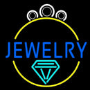 Blue Jewelry Center Ring Logo Handmade Art Neon Sign