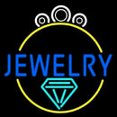 Blue Jewelry Center Ring Logo Handmade Art Neon Sign