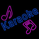Blue Karaoke Red Musical Note Handmade Art Neon Sign