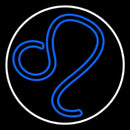 Blue Leo White Border Handmade Art Neon Sign