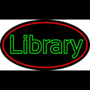 Blue Library With Red Oval Handmade Art Neon Sign