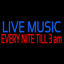 Blue Live Music Block Handmade Art Neon Sign