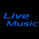 Blue Live Music Cursive 1 Handmade Art Neon Sign