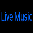 Blue Live Music Handmade Art Neon Sign