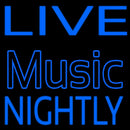 Blue Live Music Nightly Handmade Art Neon Sign