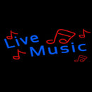 Blue Live Music With Red Notes Handmade Art Neon Sign