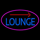 Blue Lounge And Arrow Oval With Pink Border Handmade Art Neon Sign