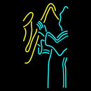 Blue Man Yellow Saxophone Handmade Art Neon Sign