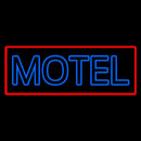 Blue Motel Double Stroke And Red Border Handmade Art Neon Sign