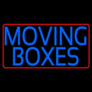 Blue Moving Boxes Red Border Handmade Art Neon Sign