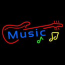 Blue Music Red Guitar 1 Handmade Art Neon Sign