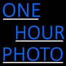 Blue One Hour Photo With Line Handmade Art Neon Sign