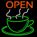 Blue Open Coffee Cup Handmade Art Neon Sign