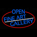 Blue Open Fine Art Gallery Oval With Red Border Handmade Art Neon Sign