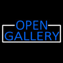 Blue Open Gallery With White Border Handmade Art Neon Sign