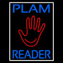 Blue Palm Reader White Border Handmade Art Neon Sign