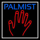 Blue Palmist Red Palm White Border Handmade Art Neon Sign