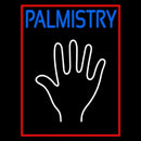 Blue Palmistry Red Border Handmade Art Neon Sign