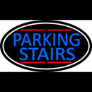 Blue Parking Stairs Oval With White Border Handmade Art Neon Sign
